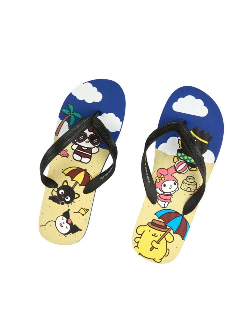 Hello Kitty Blue and Yellow Beach Flip Flops